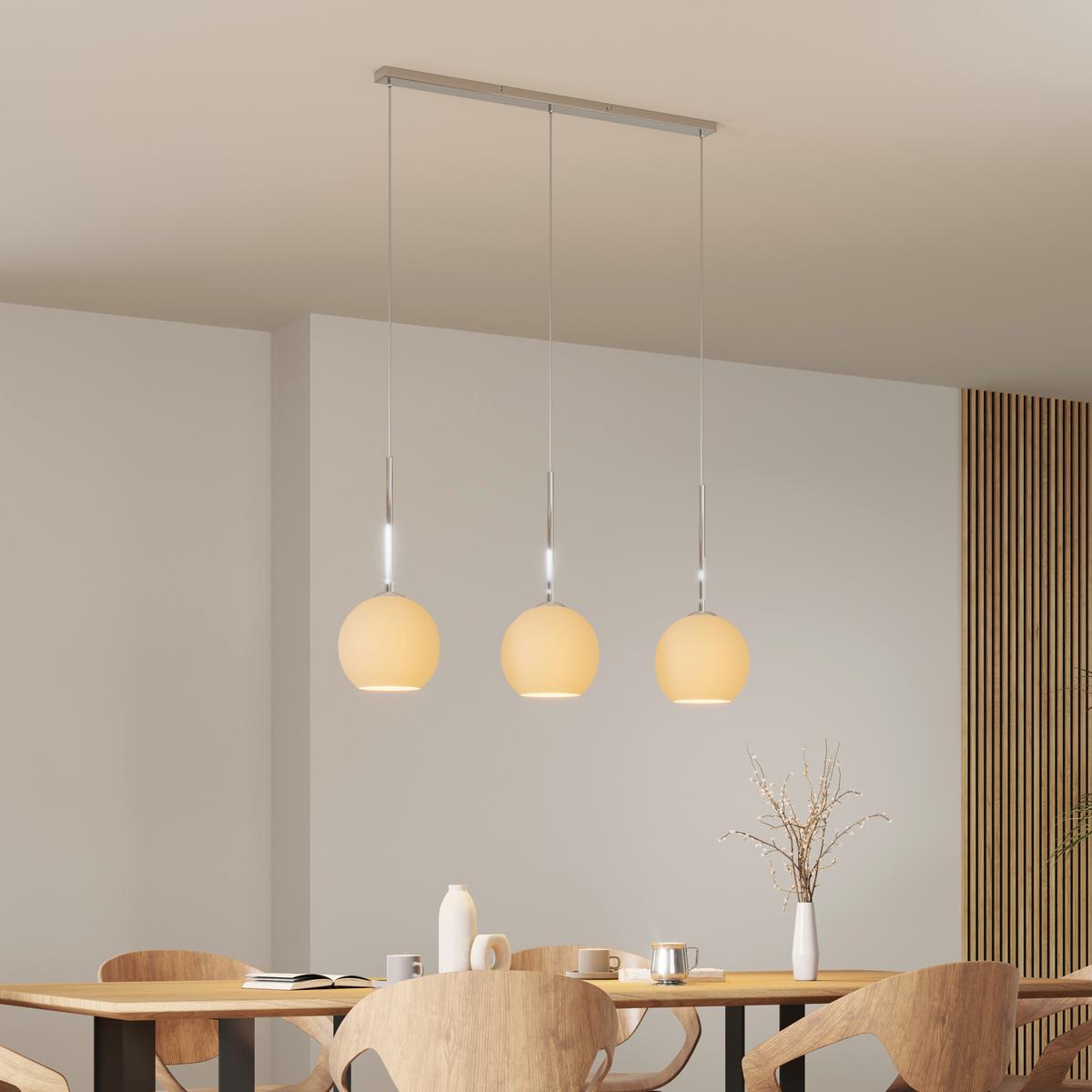 LAMPA WISZĄCA LEONIE *SBN* - opal, Basics, metal/szkło (110/20/150cm) - Novel