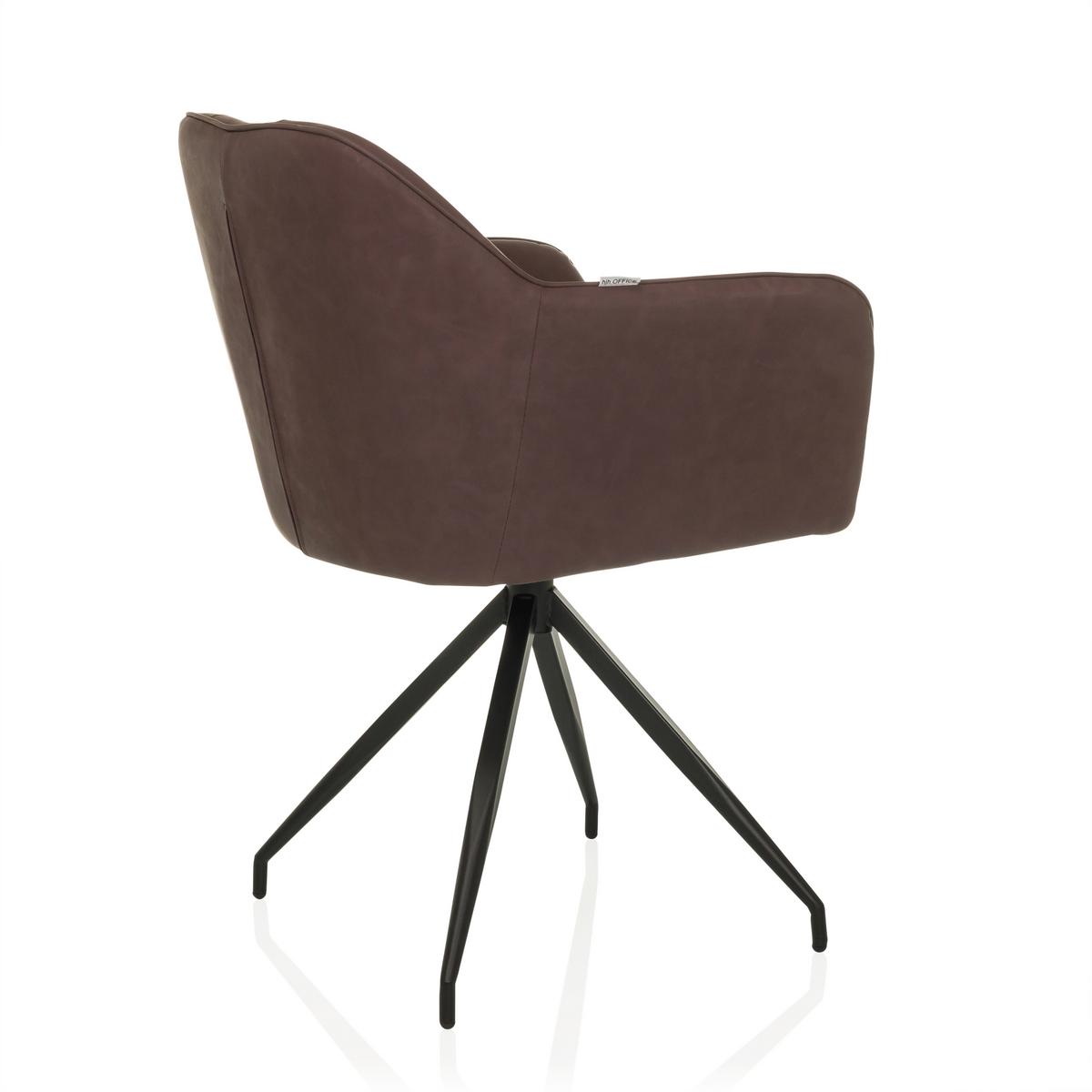 Naslanjač Elverum Spu, Temno Rjava - črna/temno rjava, Moderno, kovina/usnje (61/90/56cm) - MID.YOU