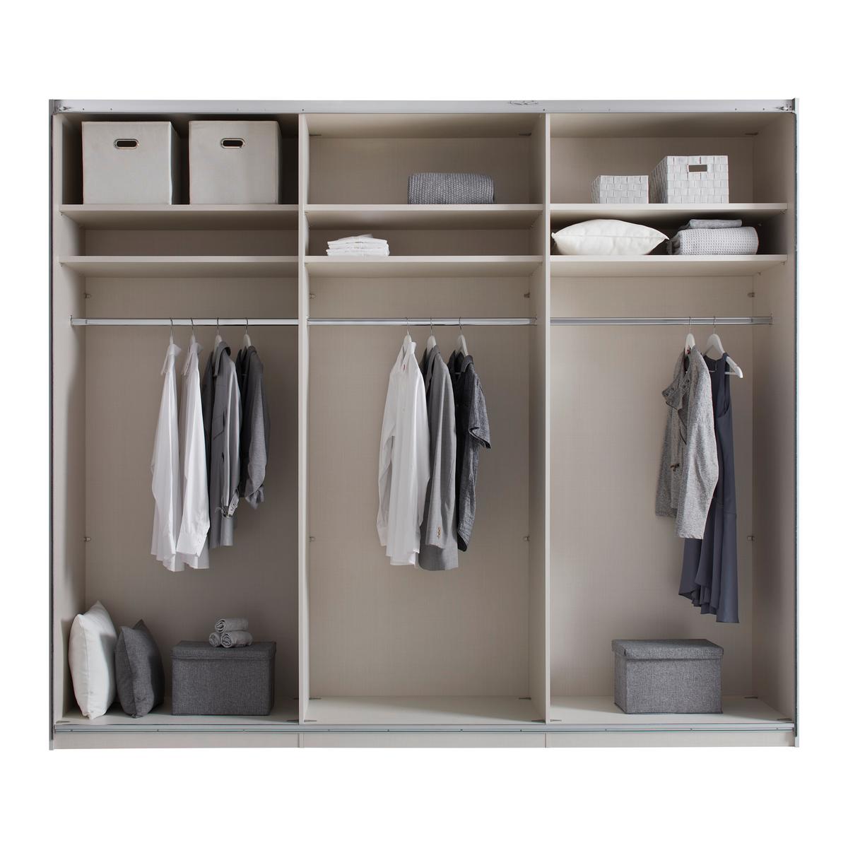 Schwebetürenschrank Sonate Como in Grau - Chromfarben/Grau, Glas/Holzwerkstoff (298/222/68cm) - Premium Living