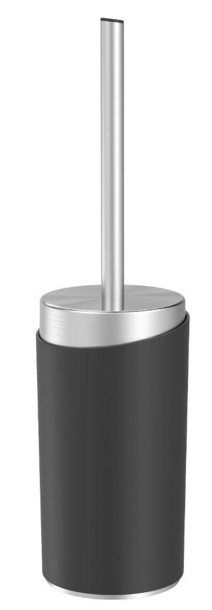 WC-Bürste Chris in Schwarz/Edelstahlfarben - Edelstahlfarben/Schwarz, Modern, Kunststoff/Metall (9,6/37cm) - Mömax
