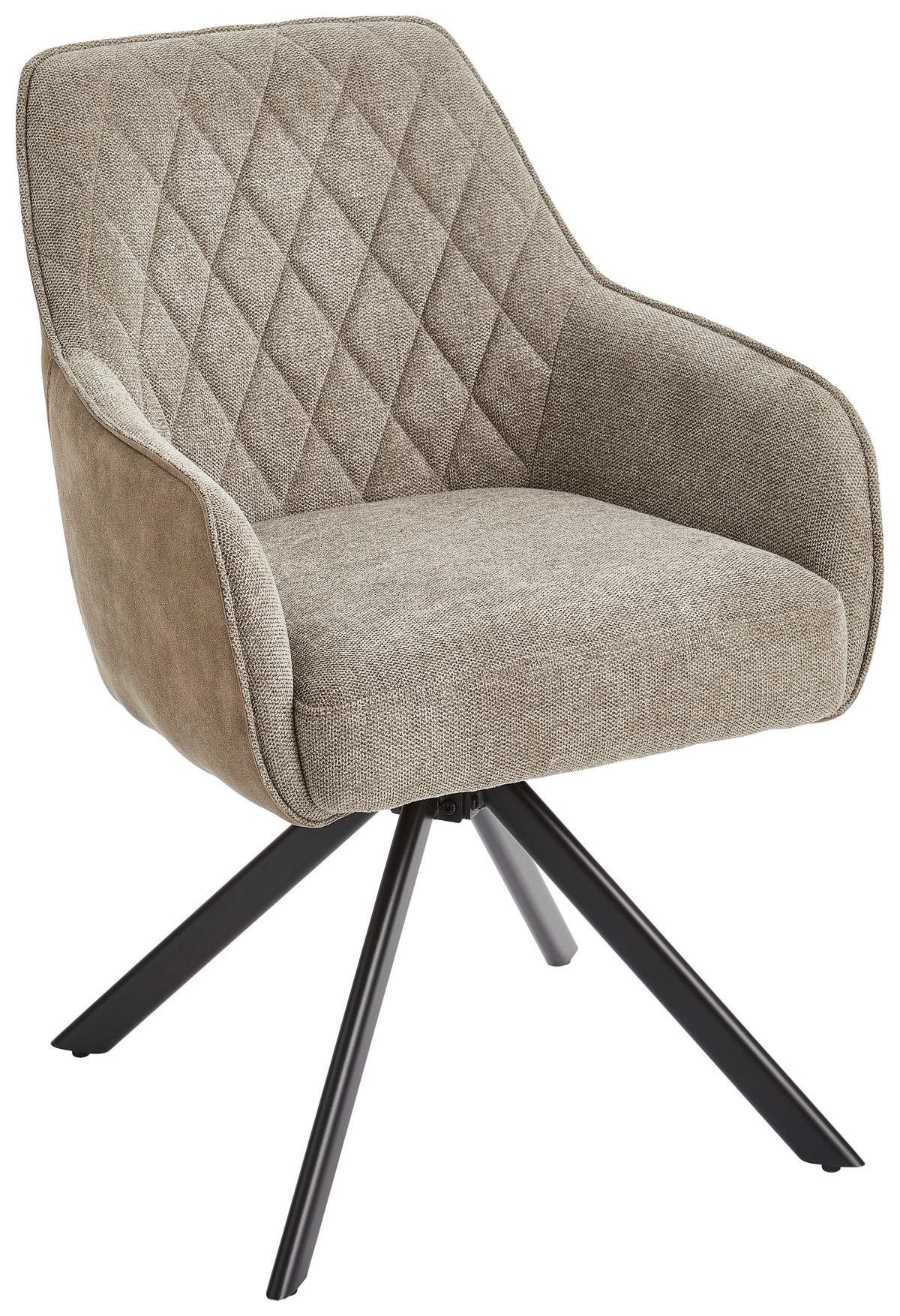 KRZESŁO Z PODŁOKIETNIKAMI JULE - czarny/szary, Modern, metal/drewno (60/87/65cm) - Livetastic