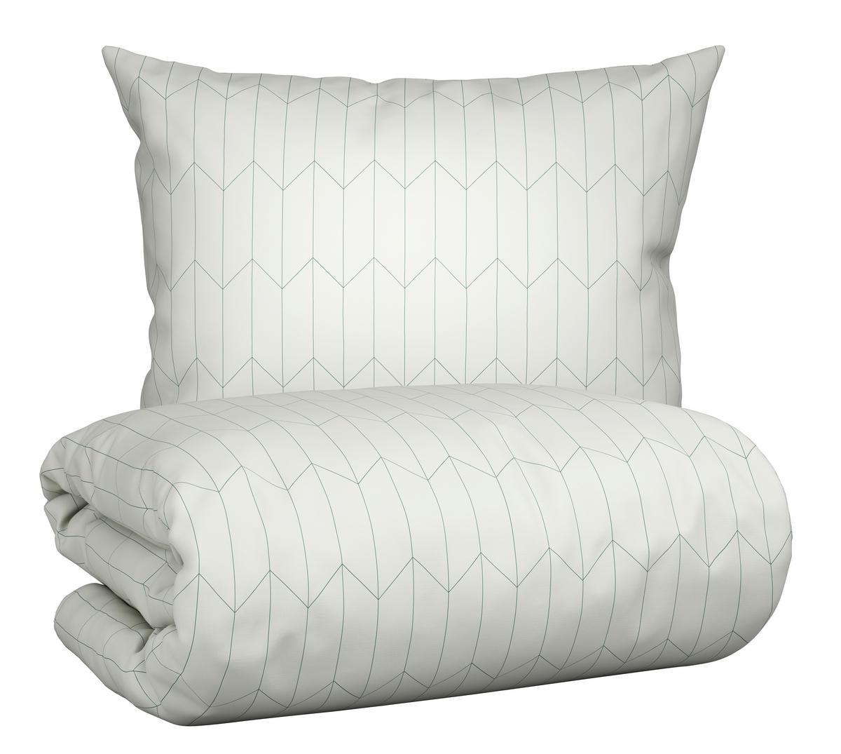 Bettwäsche Tegola in Grün/Natur ca. 160x210cm - Naturfarben/Grün, Modern, Textil (160/210cm) - Modern Living