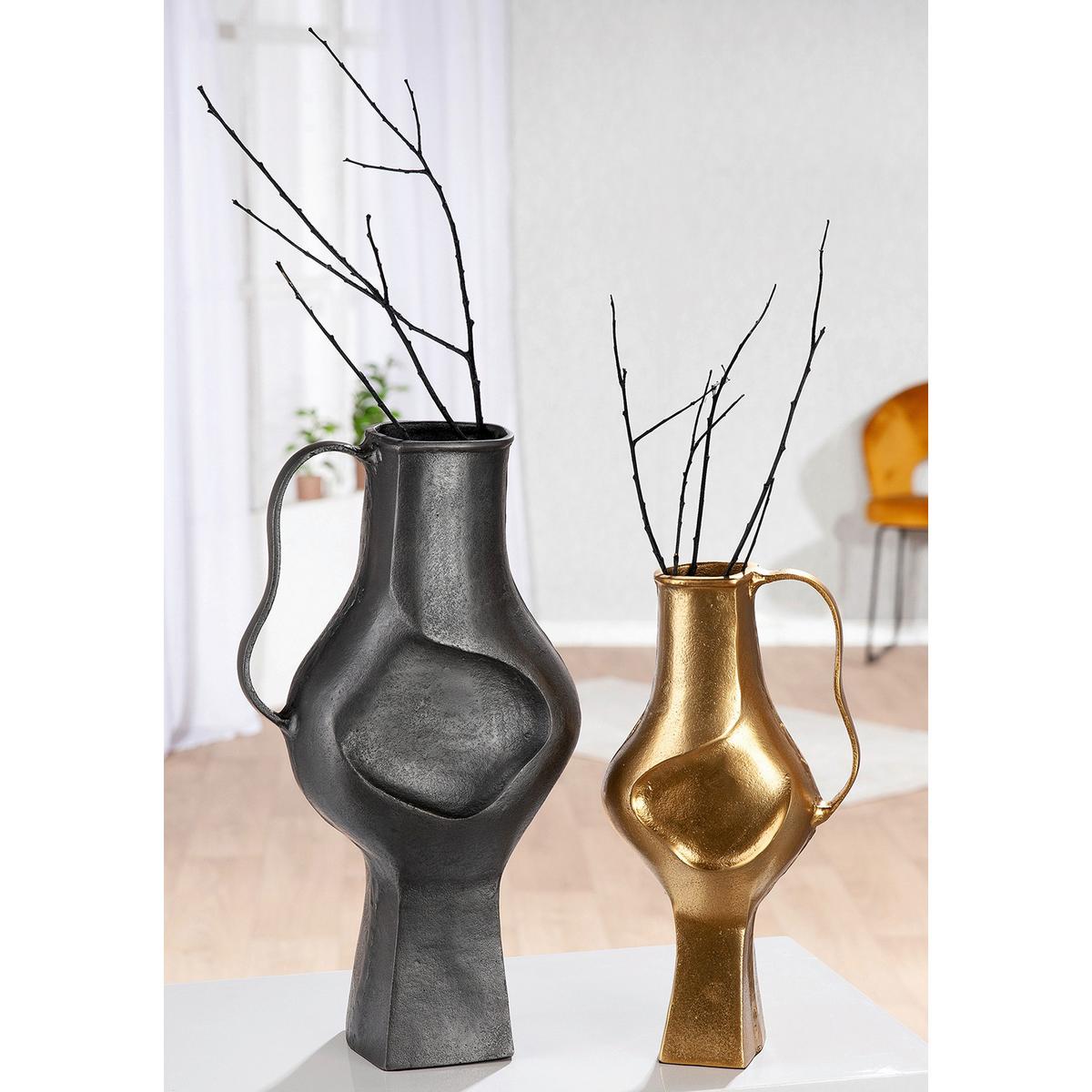 Dekovase Abtigua Grau - Grau, Basics, Metall (24/43/15cm)