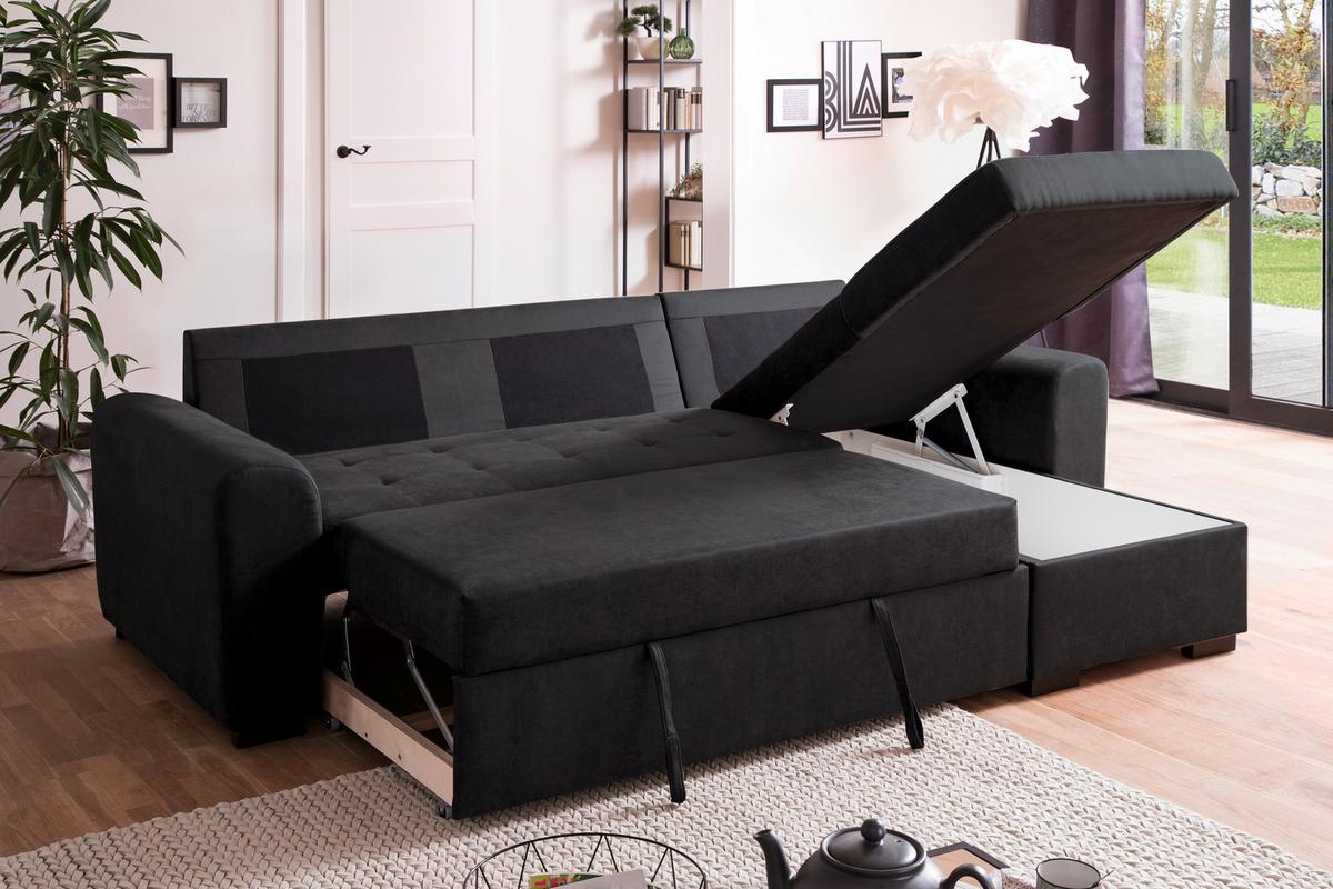Ecksofa Poll Anthrazit - Anthrazit, MODERN, Textil (243/85/155cm) - Mömax