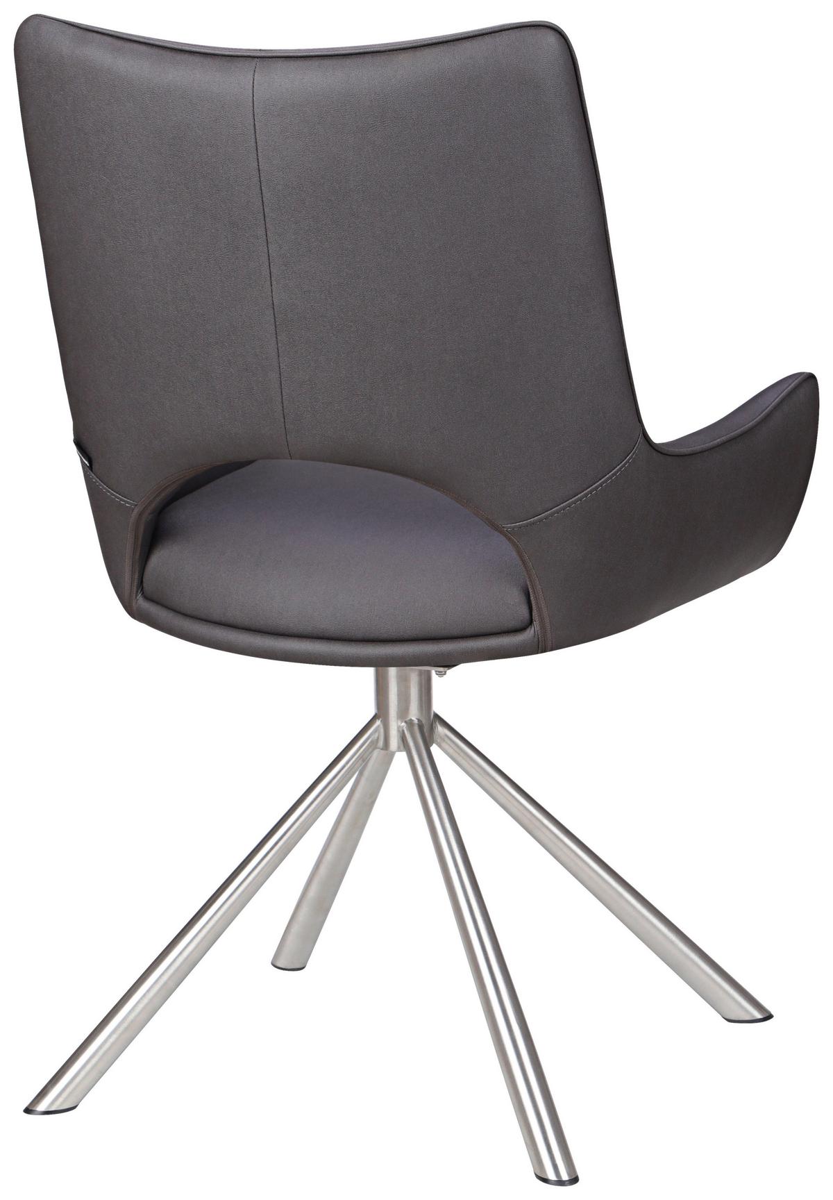 KRZESŁO APOLLO - kolor stalowy/ciemnoszary, Design, metal/tkanina (57/88,5/62cm) - Carryhome