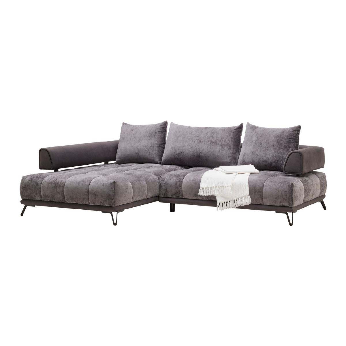 Canapea modulară MORGAN - grafit, Modern, textil (184/67-87/262cm) - Mömax