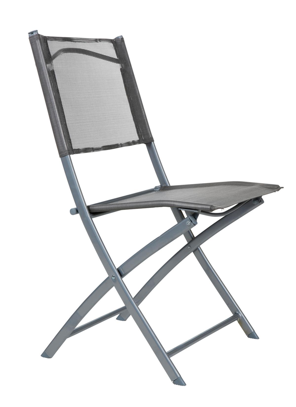 Gartenstuhl Rüdiger Grau aus Stahl - Anthrazit/Hellgrau, Kunststoff/Textil (45/83/50cm) - Mömax