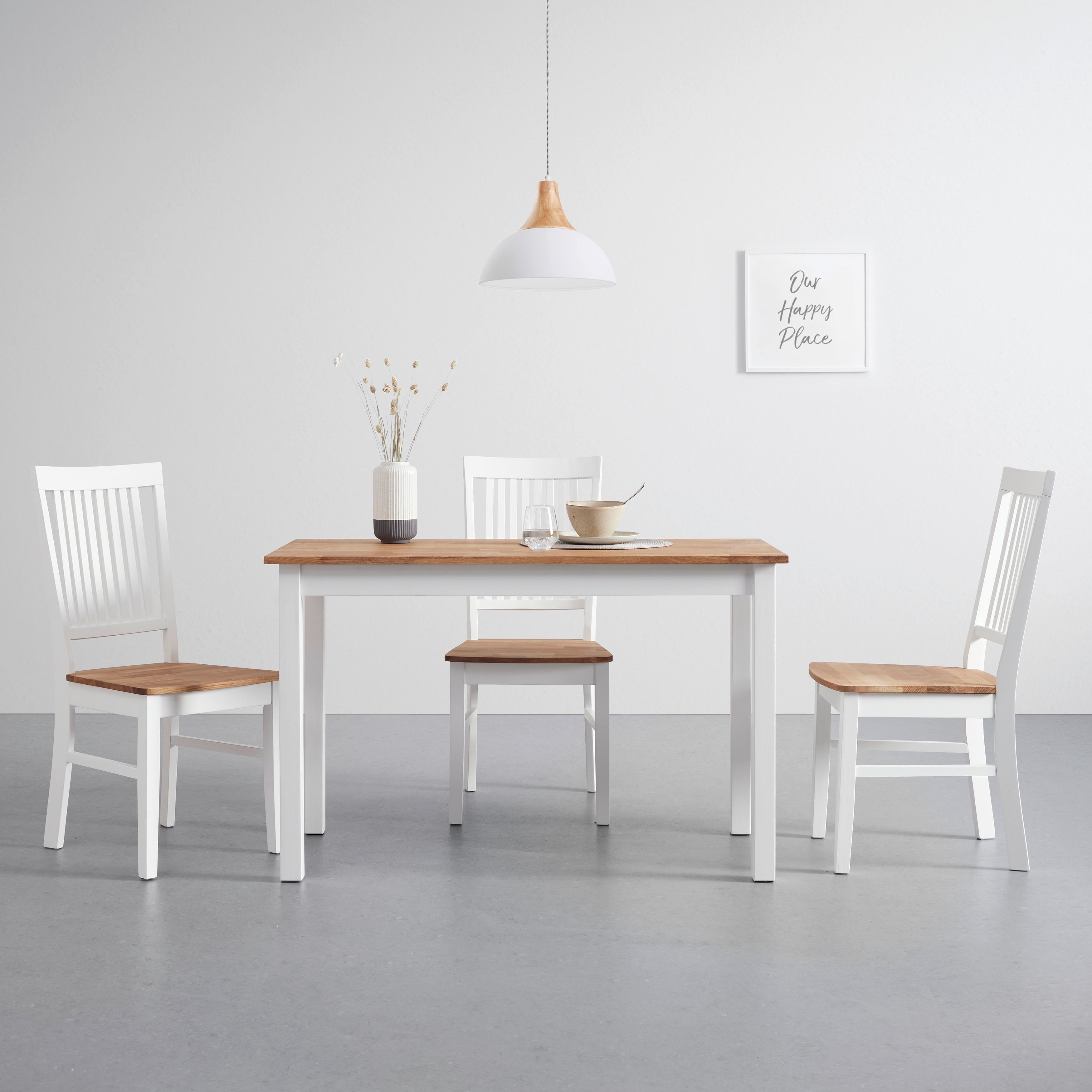 MATBORD ANTALIA - vit/naturfärgad, Modern, trä (120/75/60cm) - Bessagi Home