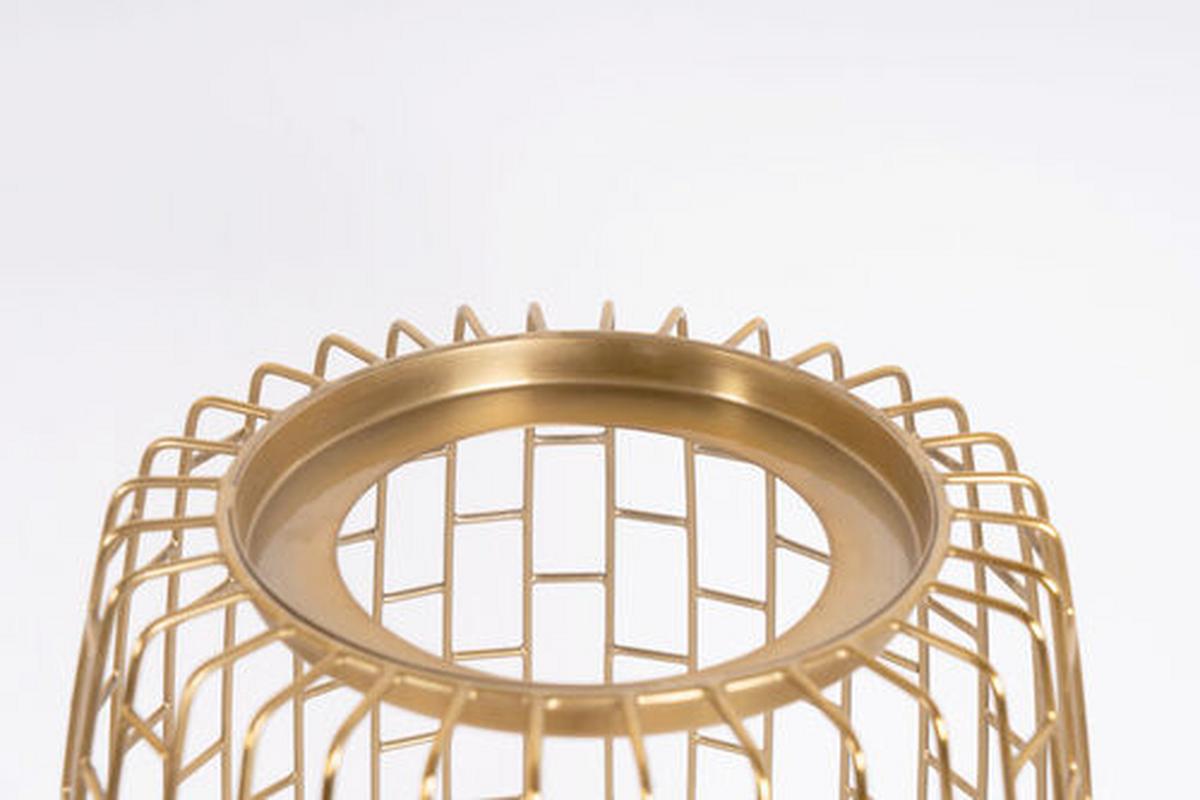 KERZENHALTER OSLBS-GLD - Goldfarben, Design, Glas/Metall (28/73/28cm) - Kayoom