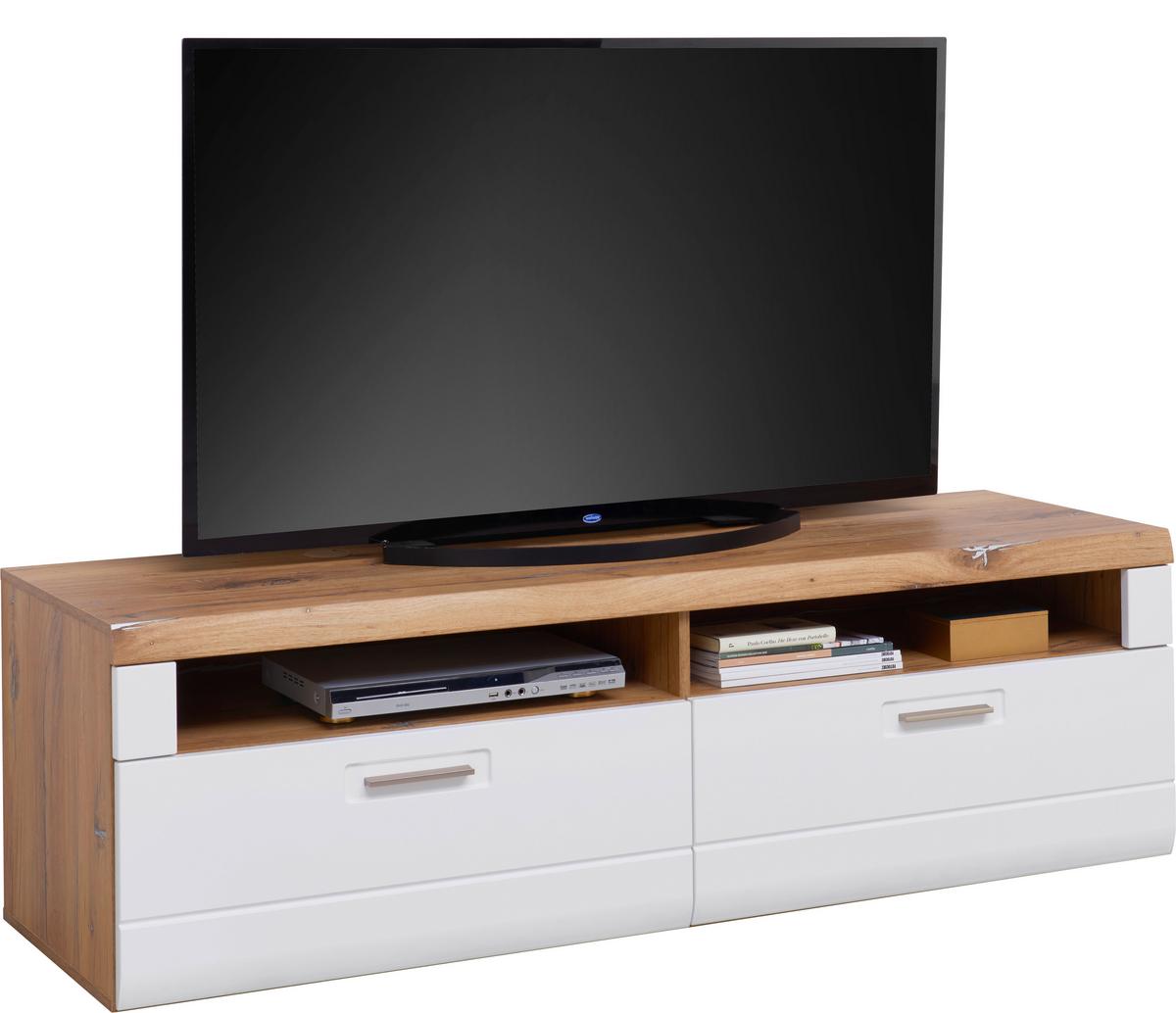 Tv-element Auris, Bela, Barva Hrasta - barve hrasta/bela, Moderno, umetna masa/leseni material (163/50/50cm) - Mömax