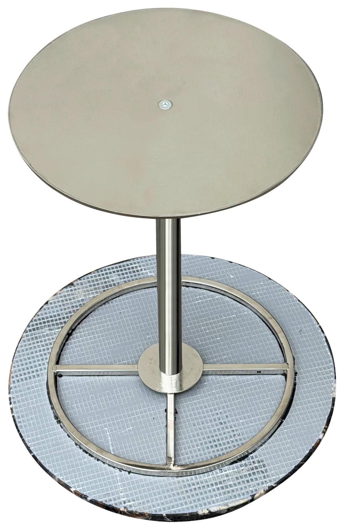 Beistelltisch Elian -Trend- - Chromfarben/Schwarzbraun, Modern, Stein/Metall (40/40/45cm) - Mömax