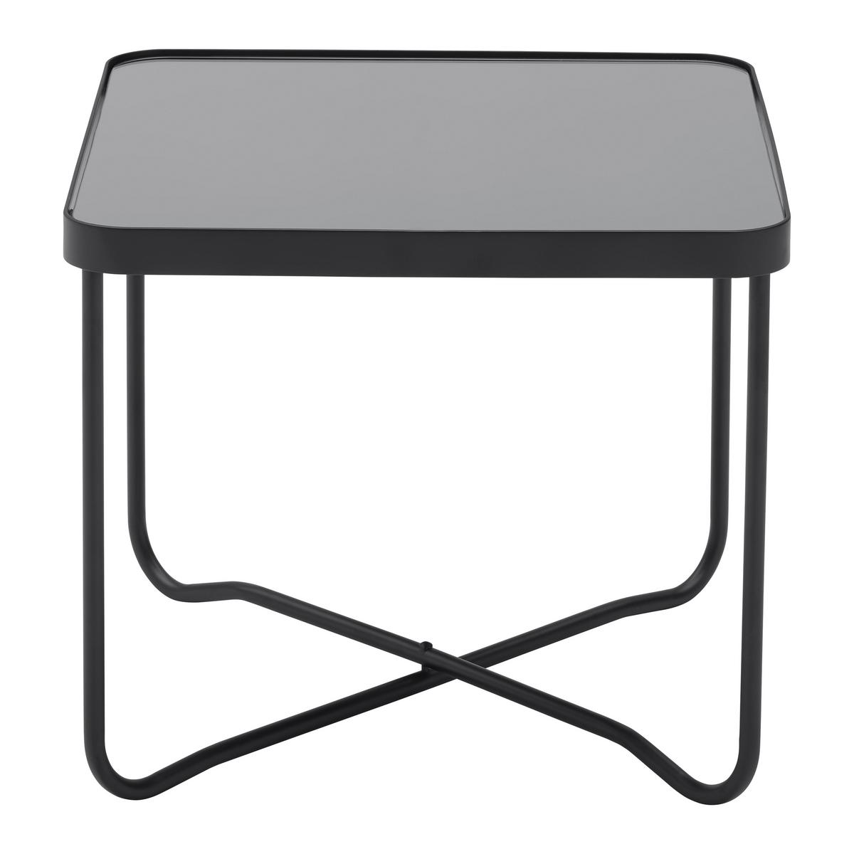 Masă auxiliară NOBILE - negru, Modern, sticlă/metal (45/38/45cm) - Premium Living