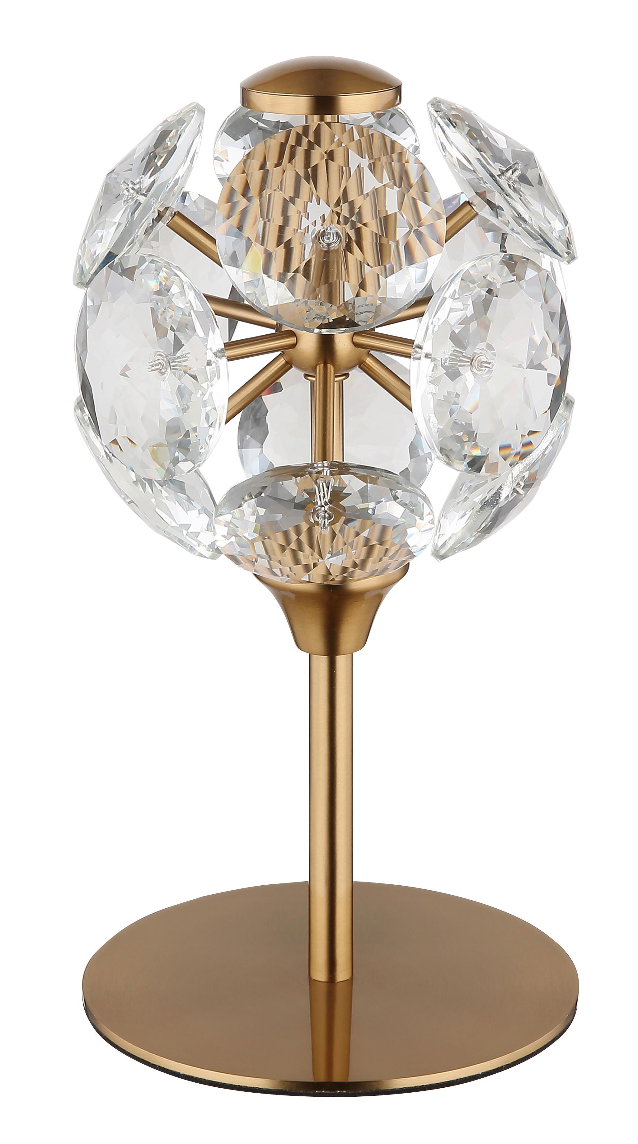 LED-TISCHLEUCHTE 16047T VIRINA - Klar/Goldfarben, Konventionell, Glas/Kunststoff (15/26,5cm) - Globo