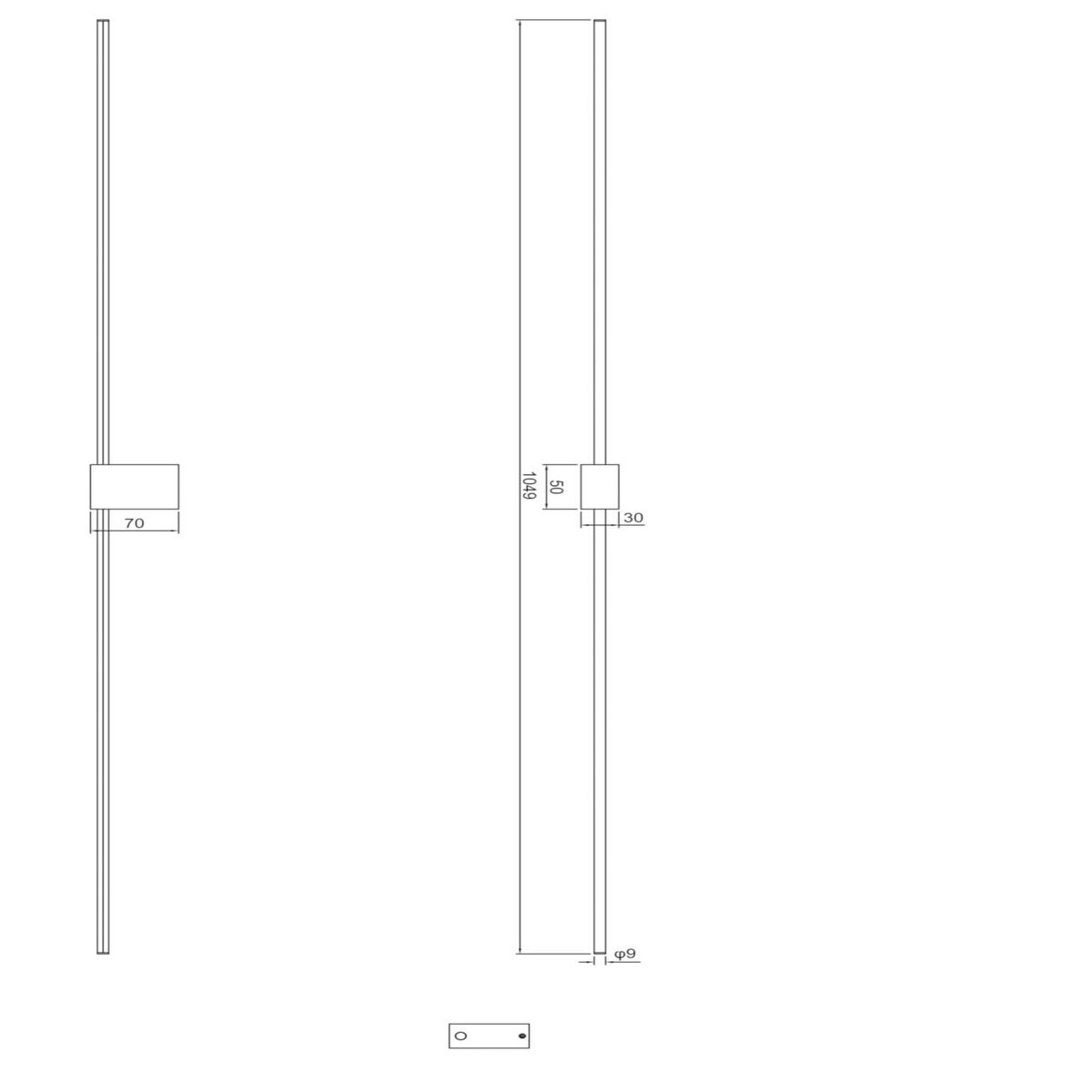 Wandleuchte Pars Schwarz/Goldfarben max.12 Watt - Goldfarben/Schwarz, Basics, Metall (7/3/104,9cm) - MAYTONI