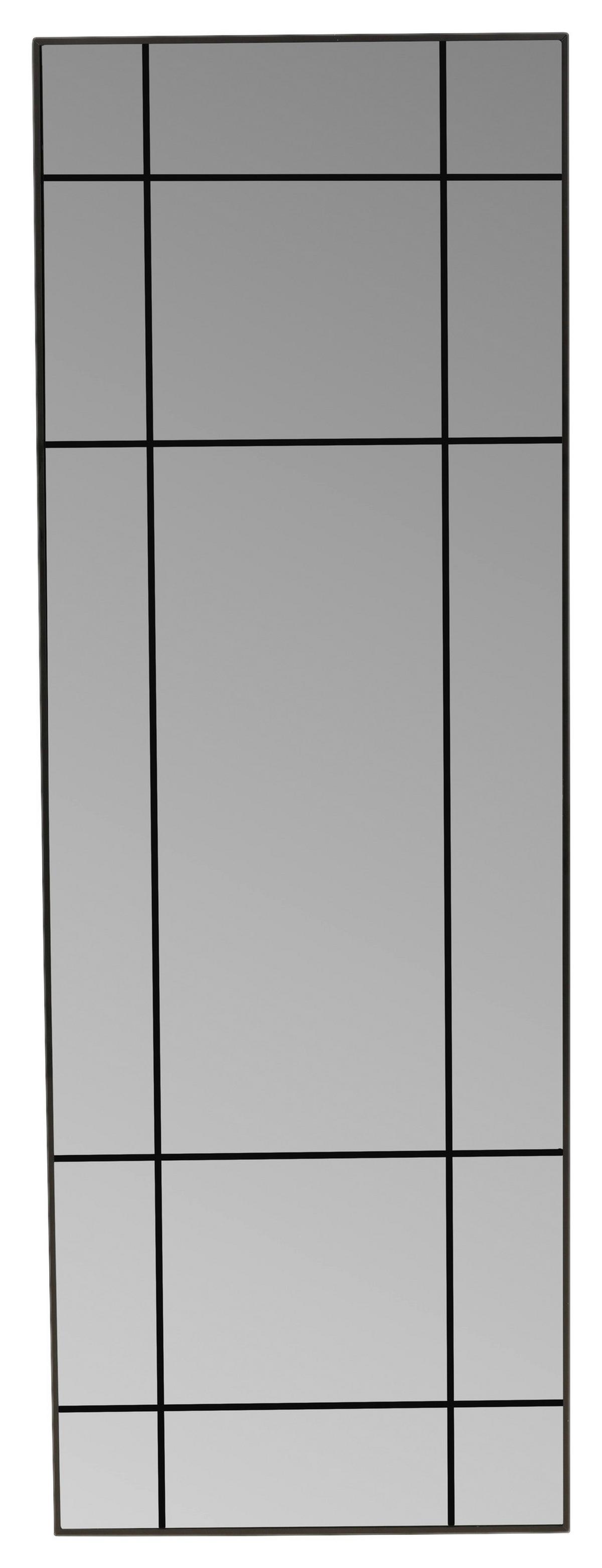WANDSPIEGEL LAKE - Schwarz, MODERN, Glas/Metall (90/180/3cm) - P & B