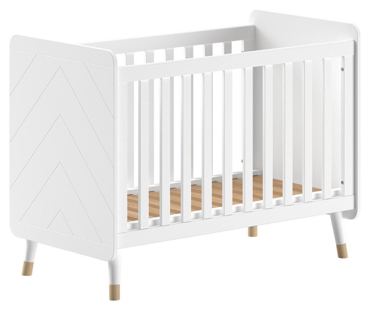 Gitterbett Billy ca. 60x120 cm Satin Weiß - Weiß, MODERN, Holzwerkstoff (60/120cm) - Vipack