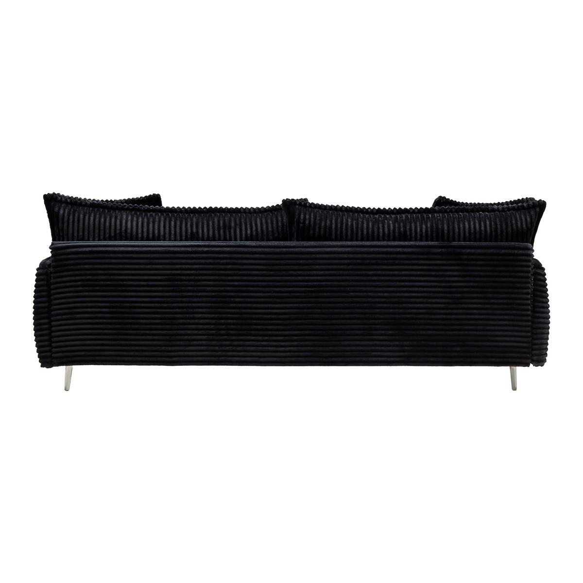 Bigsofa Kiss Schwarz - Chromfarben/Schwarz, MODERN, Holz/Metall (241/90/117cm) - Based