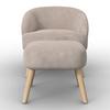 RELAXFÅTÖLJ SONJA - cremefärgad/naturfärgad, Modern, trä/textil (71/66/70cm) - Bessagi Home