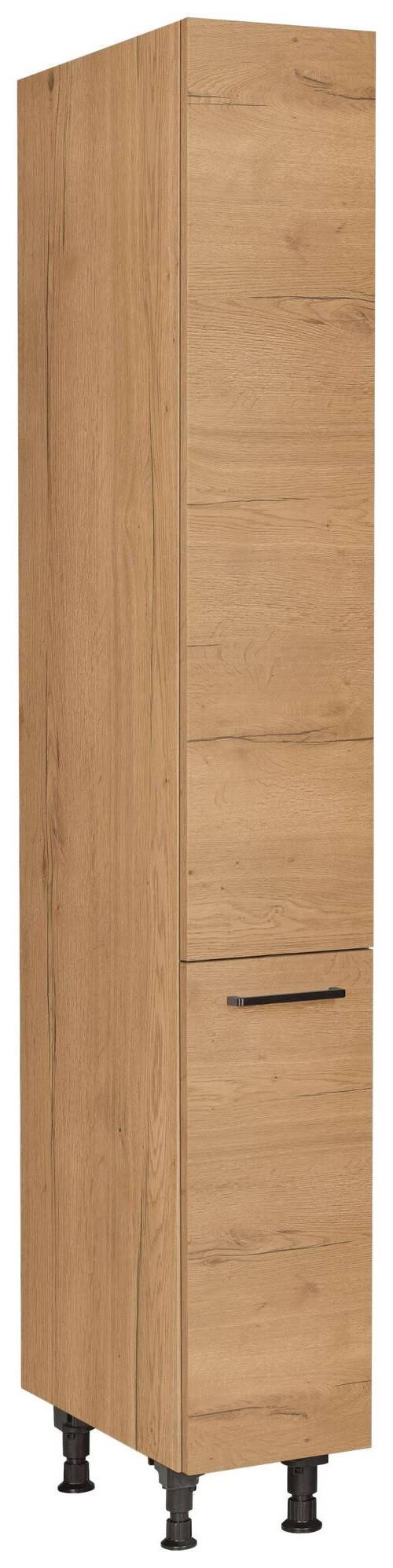 Apothekerschrank Structura Eiche - Eichefarben/Schwarz, MODERN, Holzwerkstoff/Metall (30/216,6/58cm) - Nobilia
