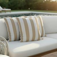 Outdoorkissen Magda Creme/Weiß ca. 45x45 cm - Creme, MODERN, Textil (45/8/45cm) - Bessagi Garden