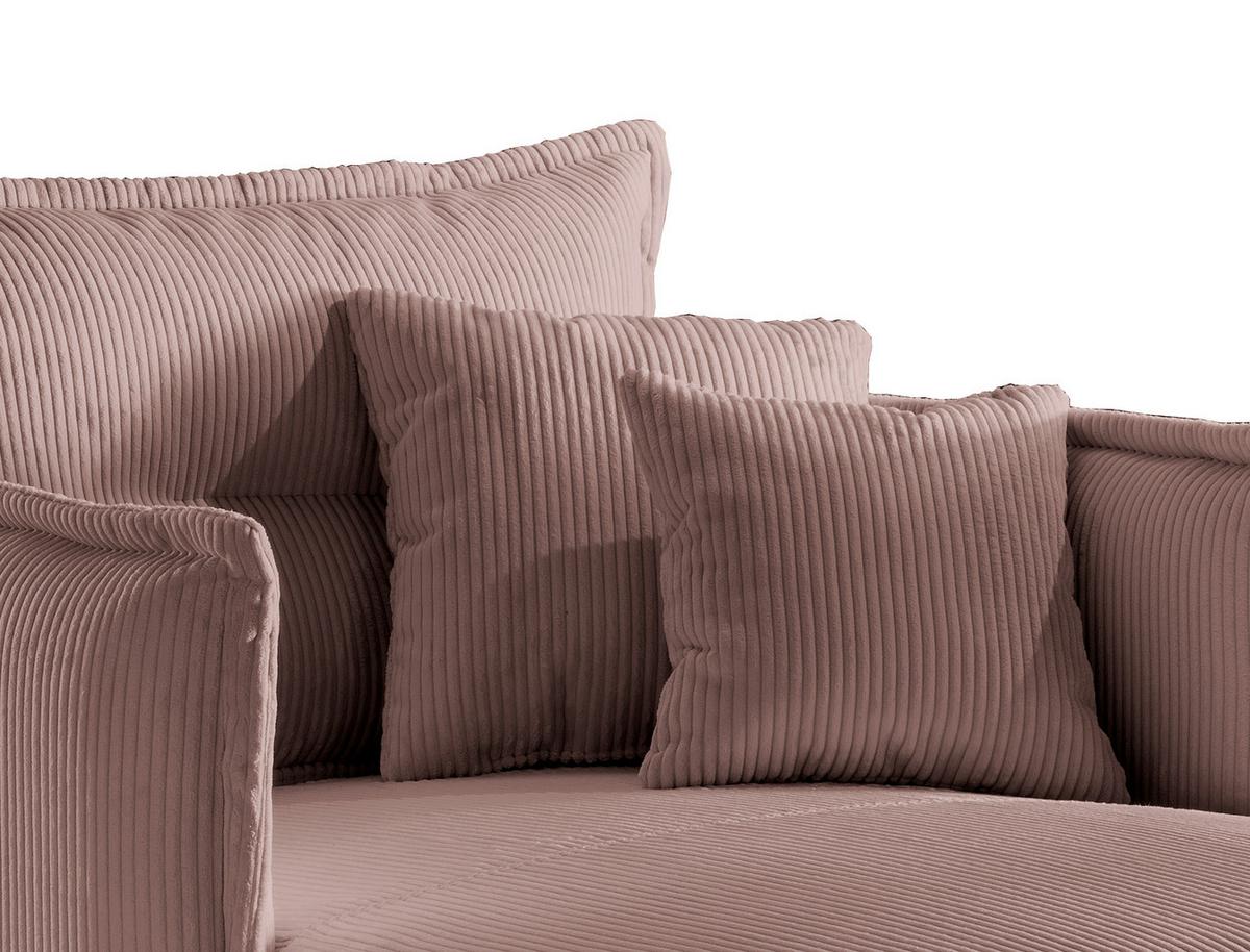 Relaxsessel Lava Rosa Cord - Schwarz/Rosa, MODERN, Textil/Metall (111/101/167cm) - Livetastic