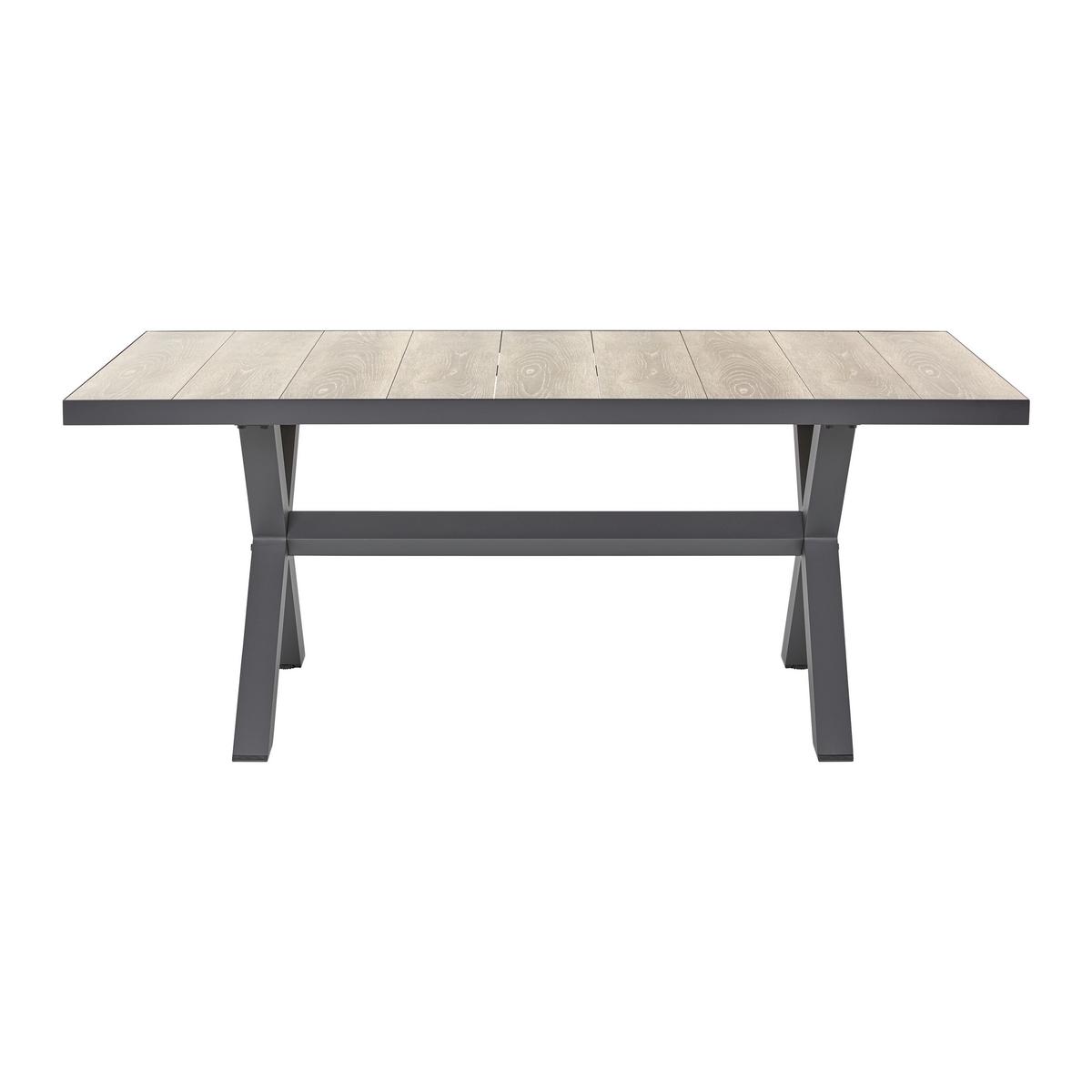 Vrtna Miza Fleur, Temno Siva, Barva Hrasta, 180x90 Cm - temno siva/barve hrasta, Moderno, kovina/keramika (180/75/90,5cm) - Bessagi Garden