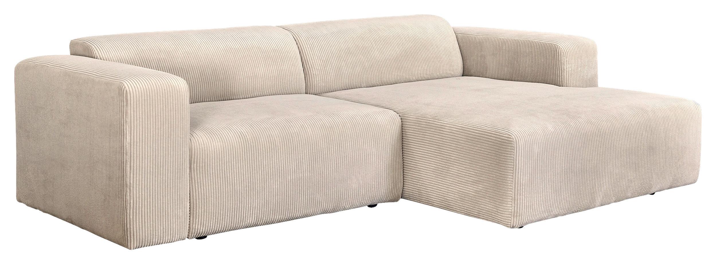 NAROŻNIK BASMA - kremowy/czarny, Design, tworzywo sztuczne/tkanina (298/175cm) - P & B