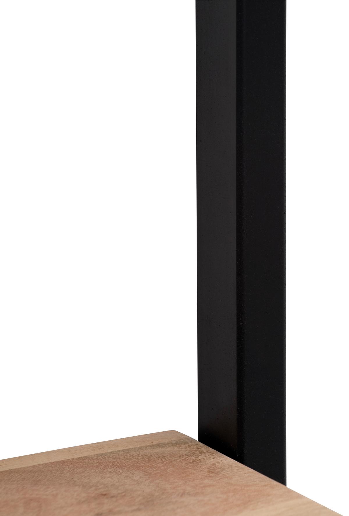 REGAŁ ŚCIENNY PORTO - czarny, Trend, metal/drewno (25/75/20cm) - Livetastic