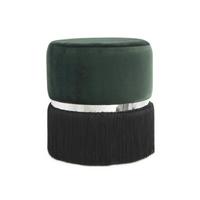 Hocker ca. 41x44,5 cm Dunkelgrün - Dunkelgrün/Silberfarben, Basics, Holzwerkstoff/Textil (41/44,5/41cm) - Kayoom