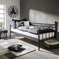 Tagesbett Schwarz 90x200cm - Schwarz, ROMANTIK / LANDHAUS, Metall (207/92/98cm) - Zandiara