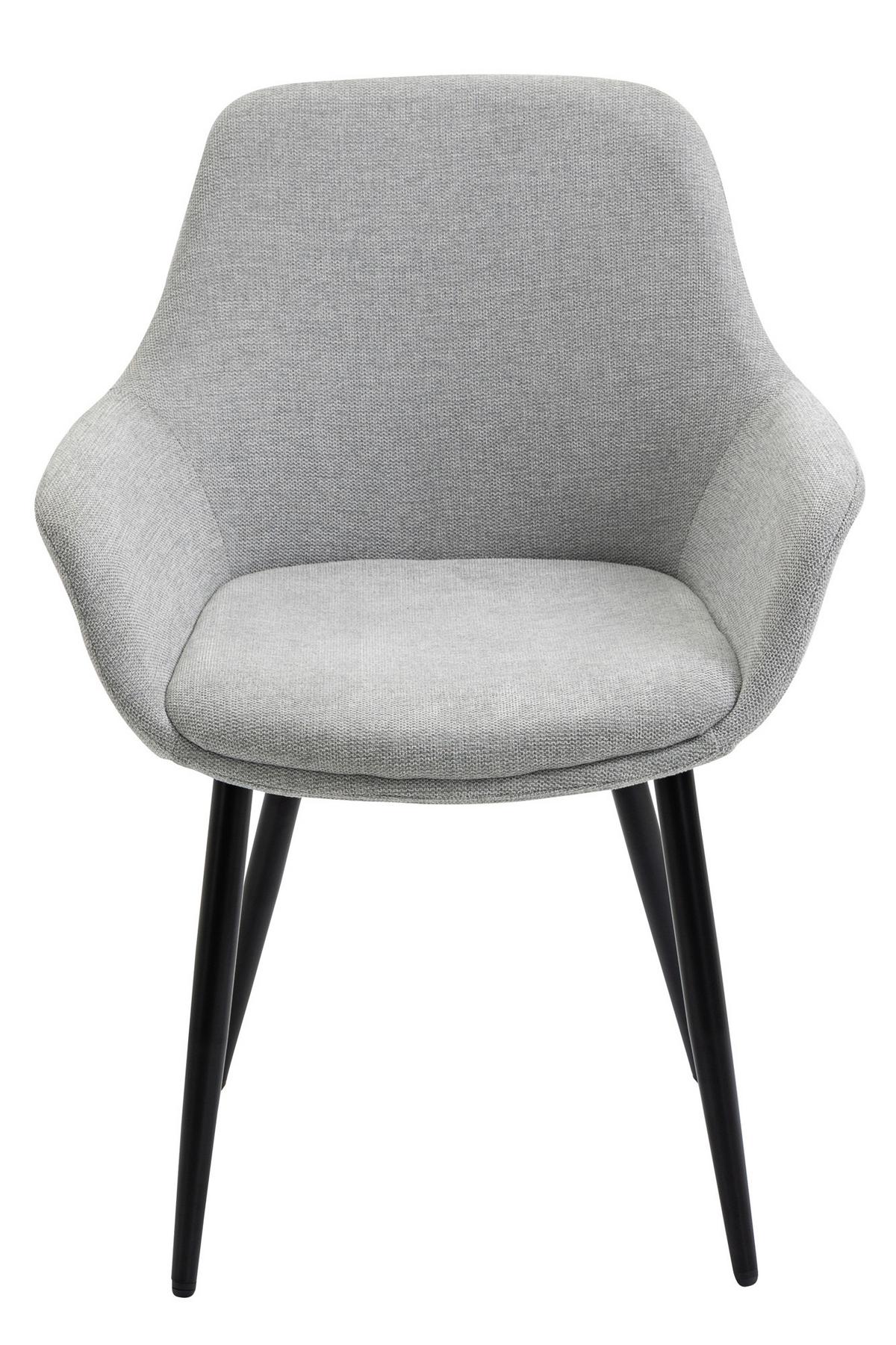 Set Naslanjačev Lena, Svetlo Siva, 2-Delni - črna/svetlo siva, Moderno, kovina/tekstil (64/86/59cm) - Livetastic