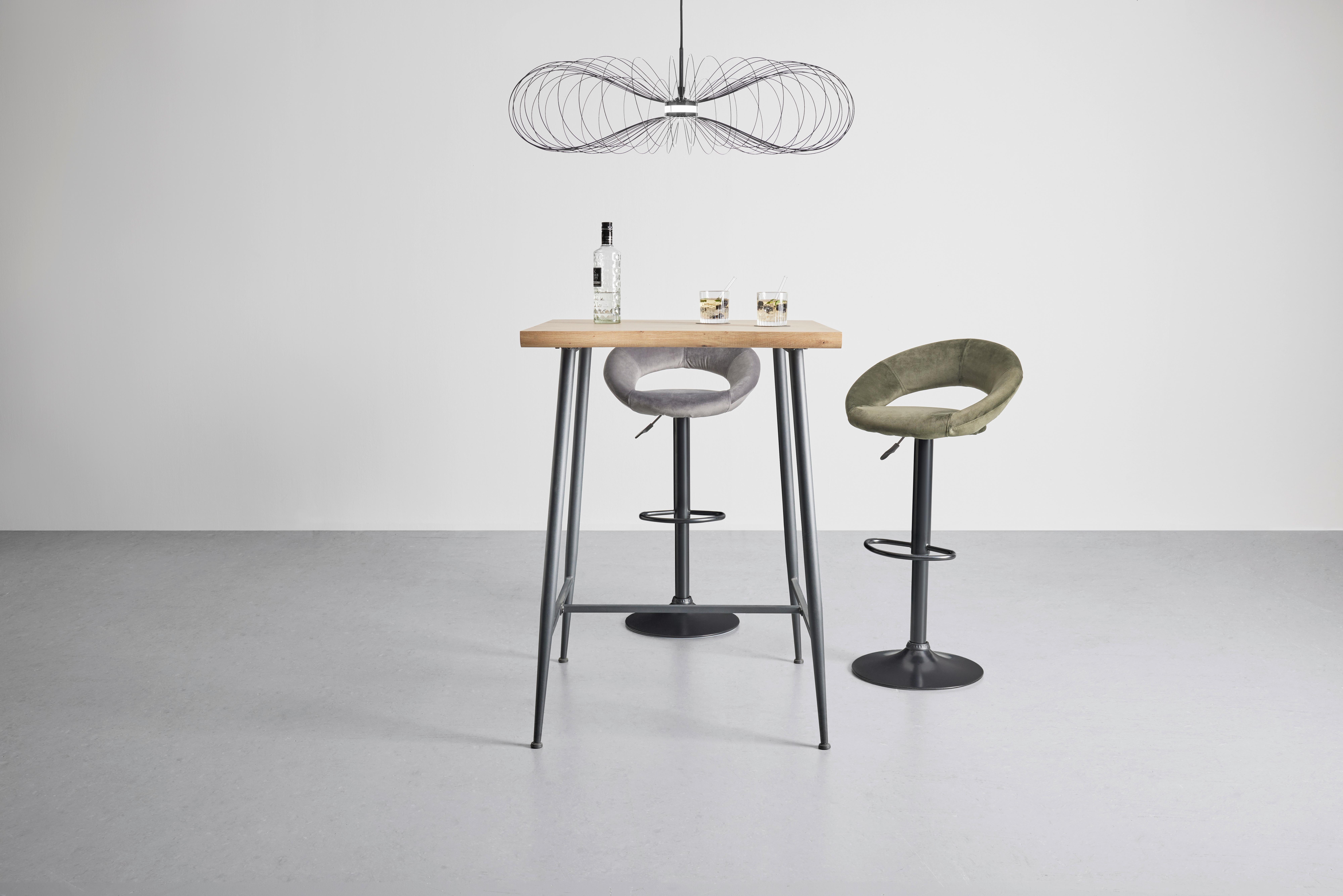 BARBORD STUARD 2 - svart/naturfärgad, Modern, metall/trämaterial (80/108/80cm) - Mömax