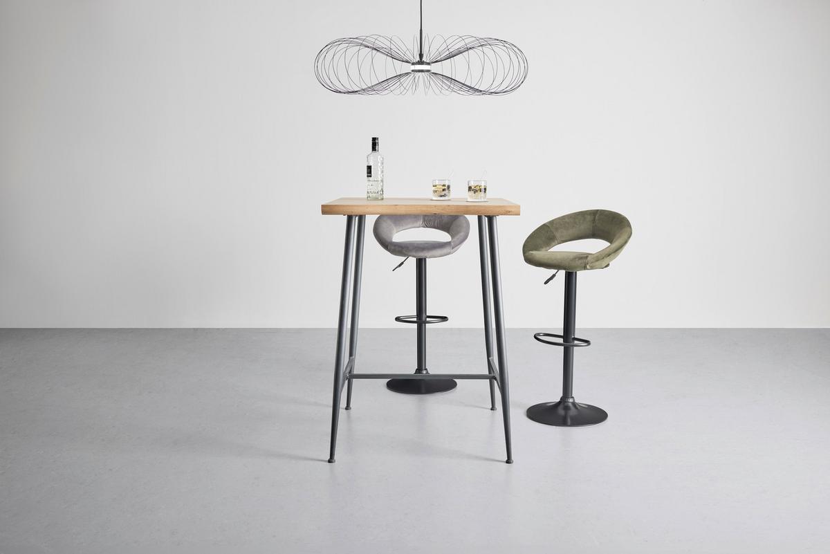 Masa de bar STUARD 2 - culoare natur/negru, Modern, metal/material pe bază de lemn (80/108/80cm) - Mömax