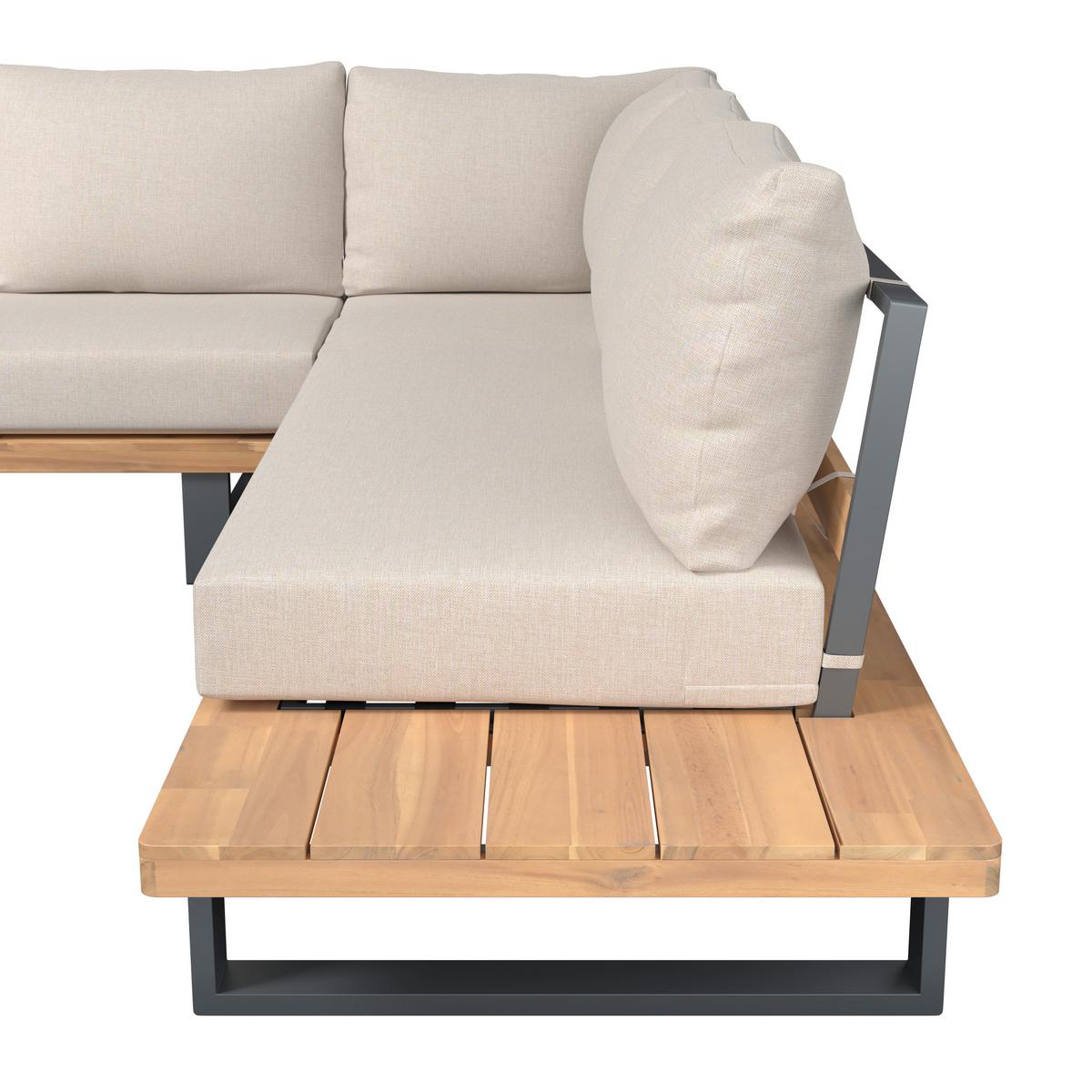 LOUNGEGARNITUR GABRIEL - Akaziefarben, Natur, Holz/Metall (173/73/82cm) - Mömax