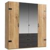 Ormar S Klasičnim Vratima Detroit - boje grafita/srebrne boje, Basics, drvni materijal/metal (200/216/58cm) - Modern Living