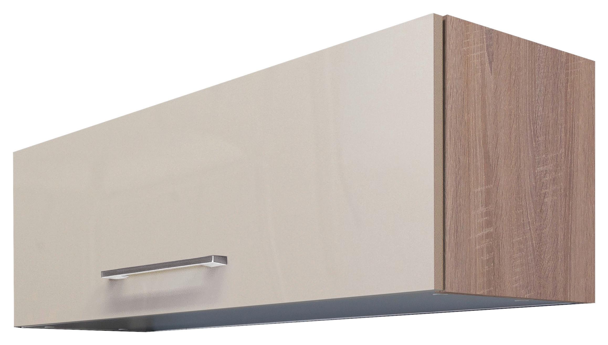 KÜCHENOBERSCHRANK NEPAL KHW 100 - Kaschmir/Edelstahlfarben, KONVENTIONELL, Holzwerkstoff/Metall (100/32/32cm) - FlexWell