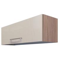 KÜCHENOBERSCHRANK NEPAL KHW 100 - Kaschmir/Edelstahlfarben, KONVENTIONELL, Holzwerkstoff/Metall (100/32/32cm) - FlexWell