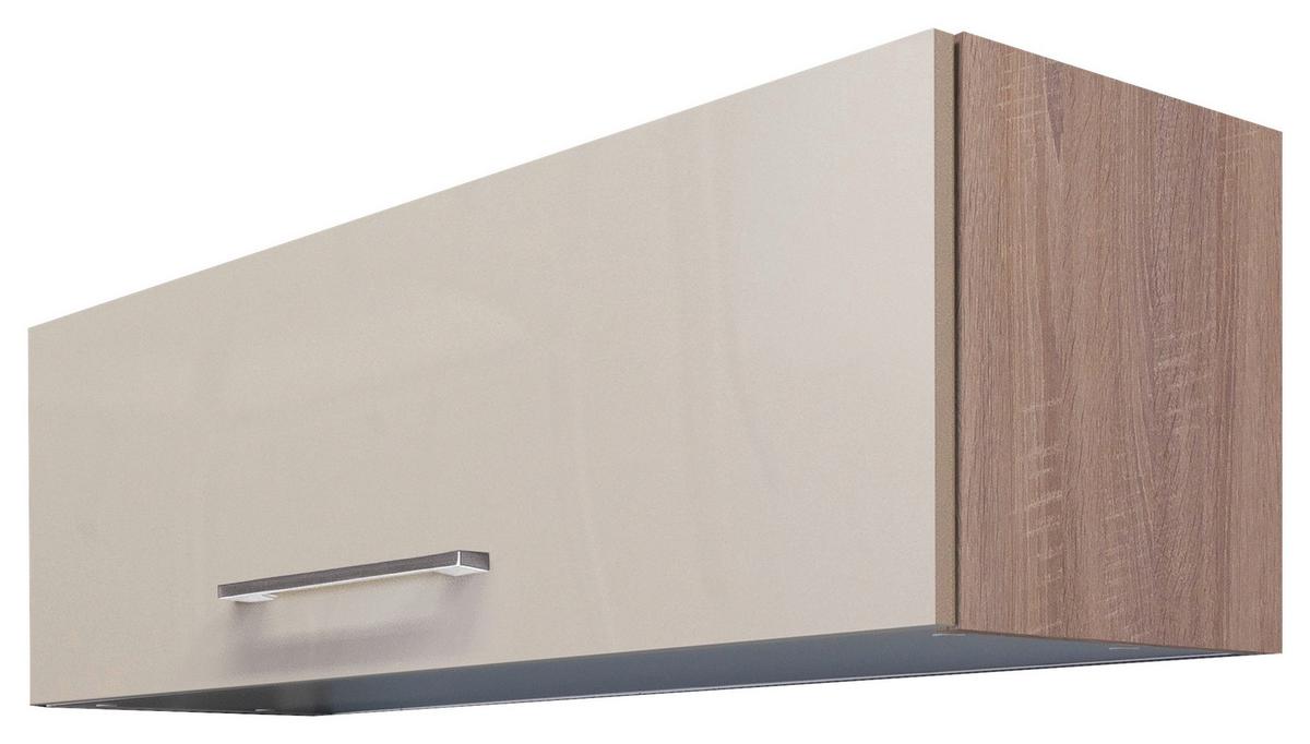 KÜCHENOBERSCHRANK NEPAL KHW 100 - Kaschmir/Edelstahlfarben, KONVENTIONELL, Holzwerkstoff/Metall (100/32/32cm) - FlexWell