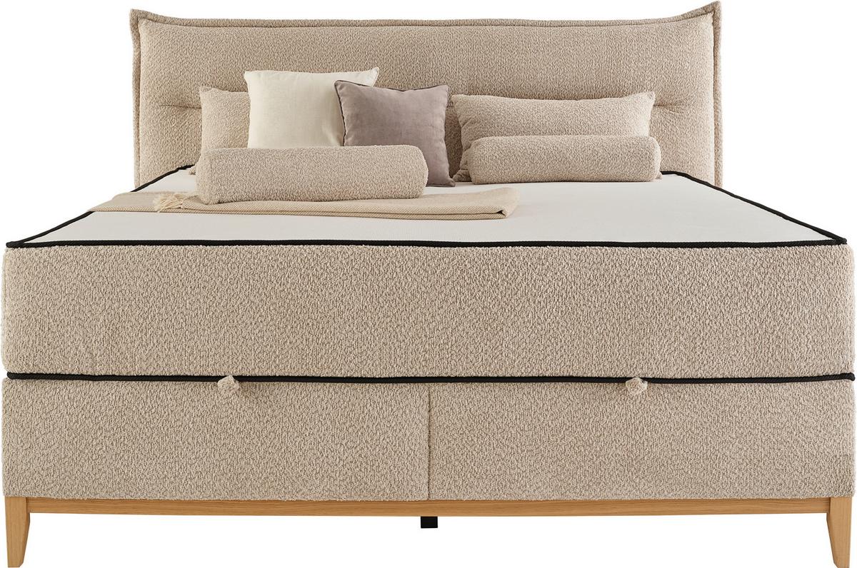 Box Krevet Smile - krem, Konvencionalno, drvni materijal/drvo (180/200cm) - Premium Living