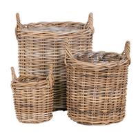 Korbset Sema Baskets Braun, 3er Set - Braun, Basics, Holz (41/49/41cm)