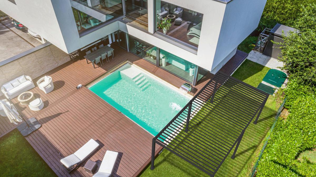 Pergola Deluxe ca. 600x250x300 cm Anthrazit - Anthrazit, MODERN, Metall (600/250/300cm) - Gardenson