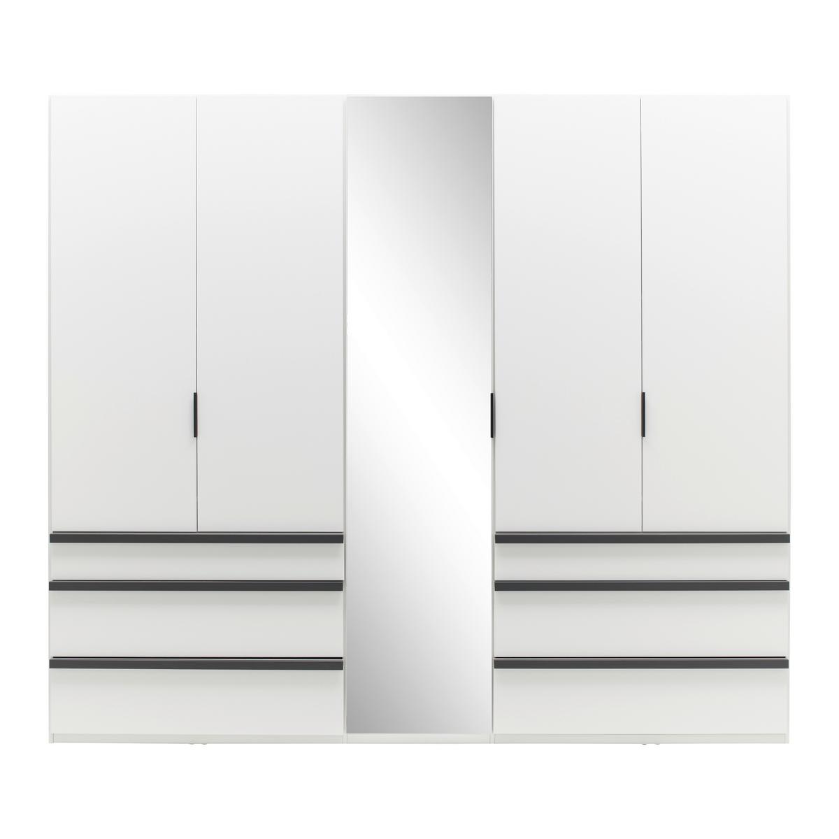 Kleiderschrank Oxford Graphitfarben/Weiß - Graphitfarben/Weiß, KONVENTIONELL, Holzwerkstoff (250/216/58cm) - Premium Living