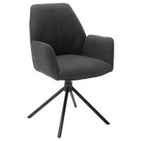 KRZESŁO Z PODŁOKIETNIKAMI PEMBA - antracytowy/czarny, Design, metal/tkanina (59/87/61cm) - Carryhome