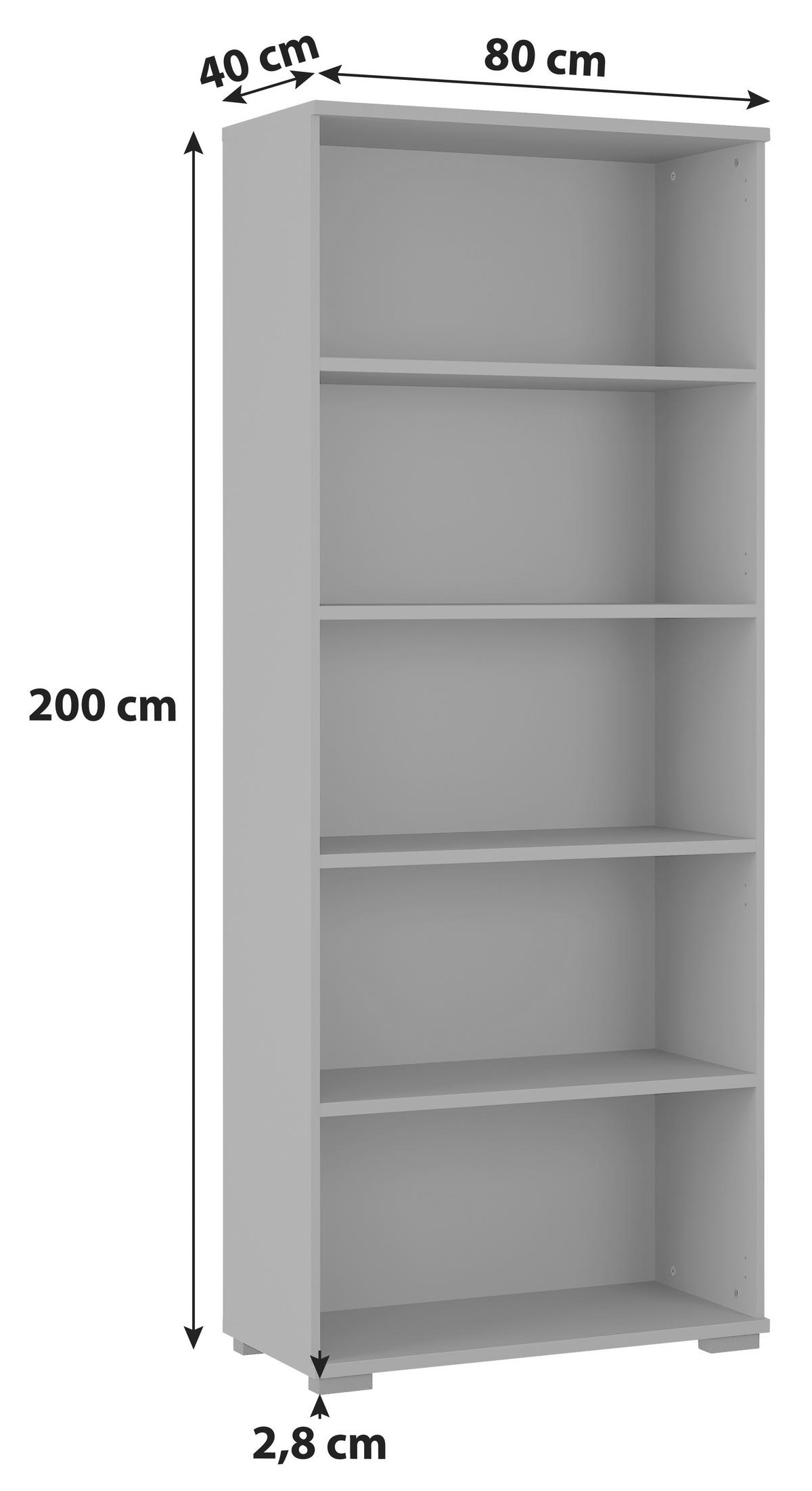 AKTENREGAL GW-PROFI 2.0 - Graphitfarben/Schwarz, KONVENTIONELL, Holzwerkstoff/Kunststoff (80/200/40cm) - Germania