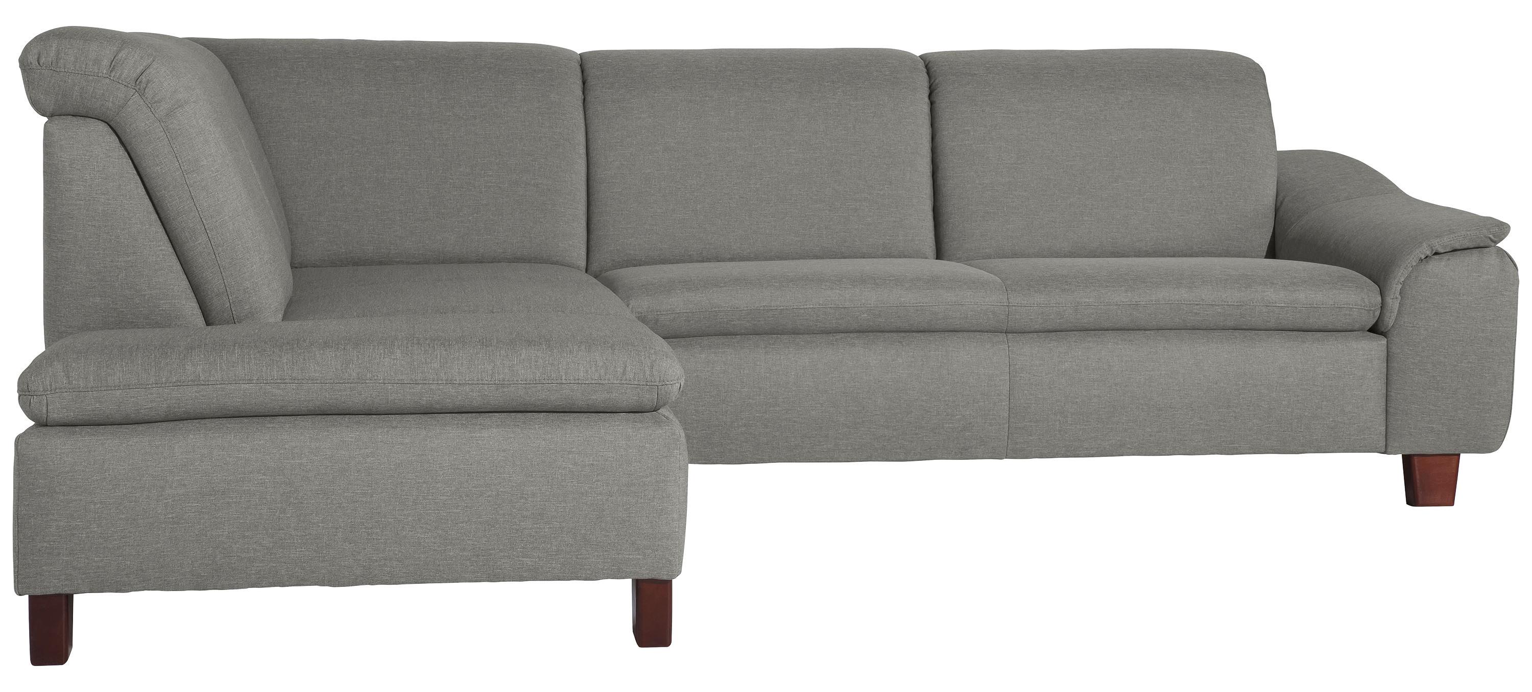 ECKSOFA AARON - Nussbaumfarben/Hellgrau, Design, Holz/Textil (187/247cm) - Max Winzer
