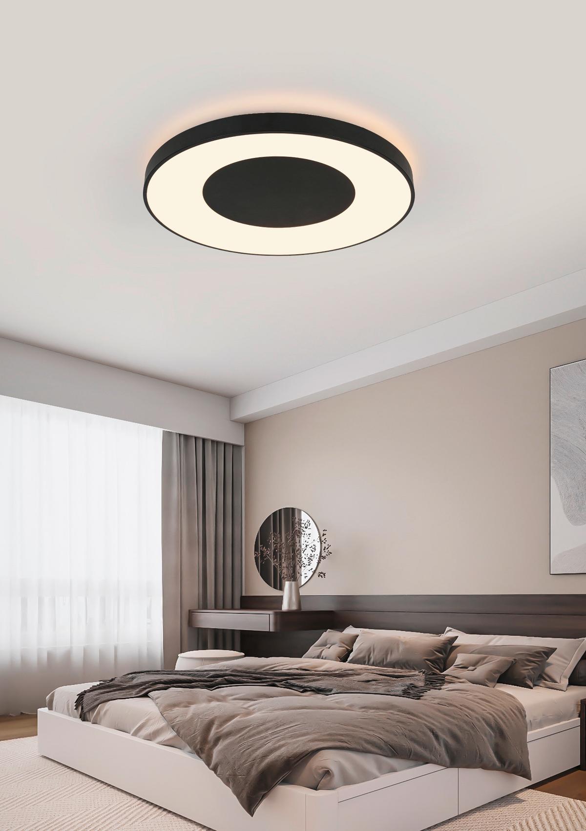 LED-Deckenleuchte Jumpo Schwarz/Weiß max. 48 Watt - Weiss/Schwarz, Modern, Kunststoff/Metall (70/7cm) - Mömax