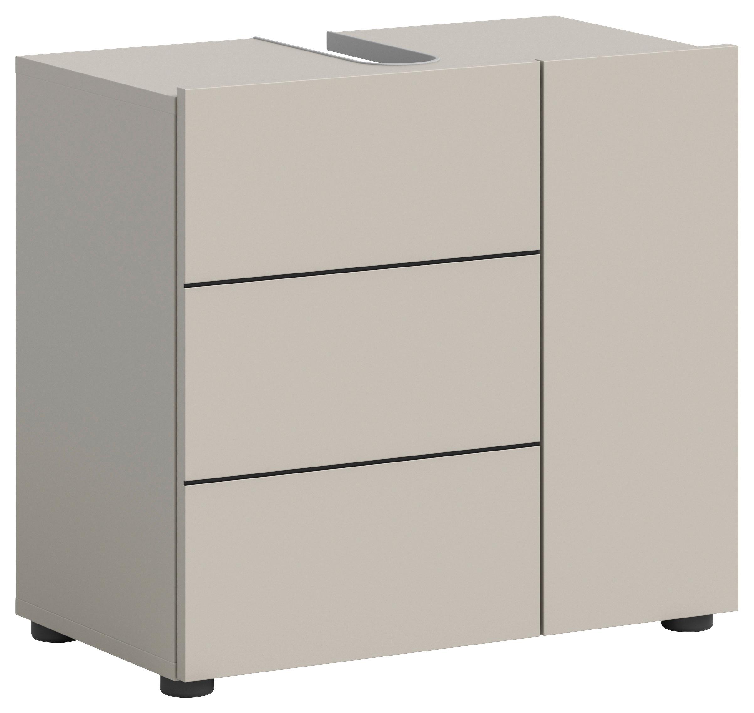 Waschbeckenunterschrank Vira ca. 60x57 cm Kaschmir - Kaschmir/Schwarz, MODERN, Holzwerkstoff/Kunststoff (60/57/34cm) - MID.YOU