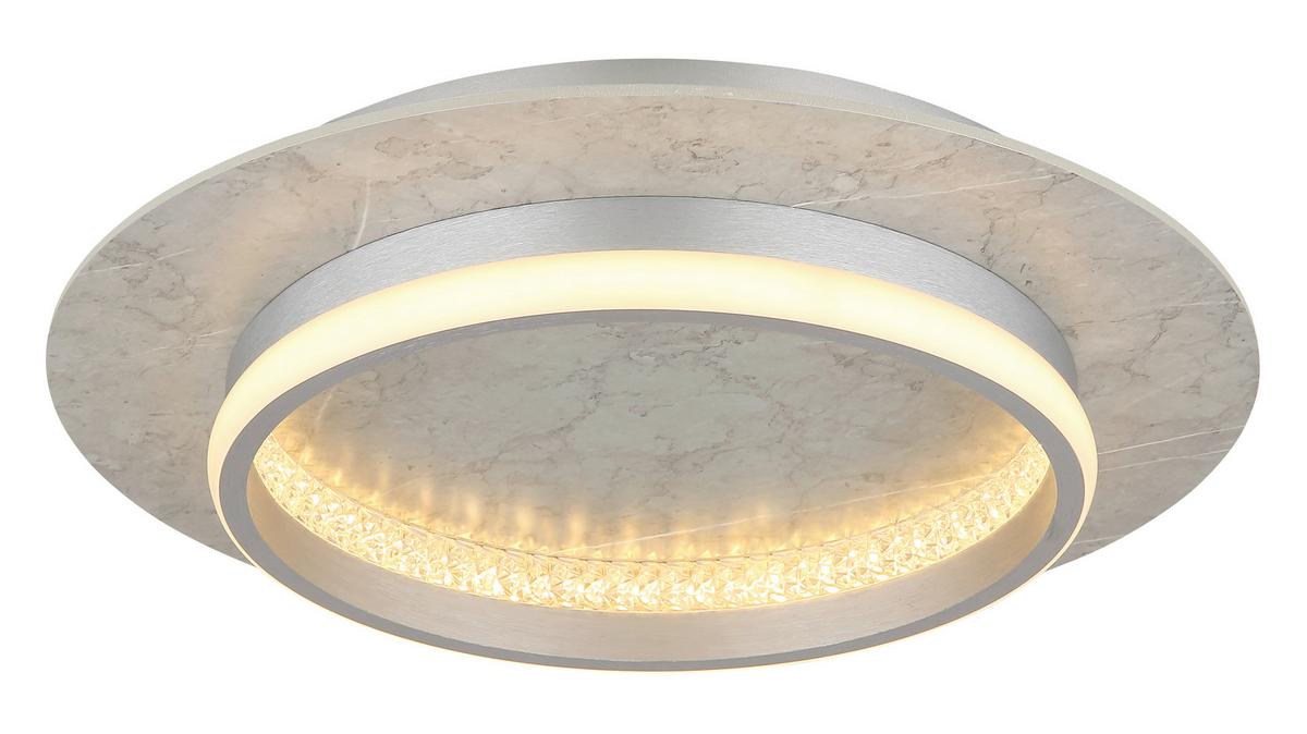 Led Mennyezeti Lámpa 62000102 Mary - opál/ezüstszínű, Design, műanyag/faalapú anyag (40/8,2cm)