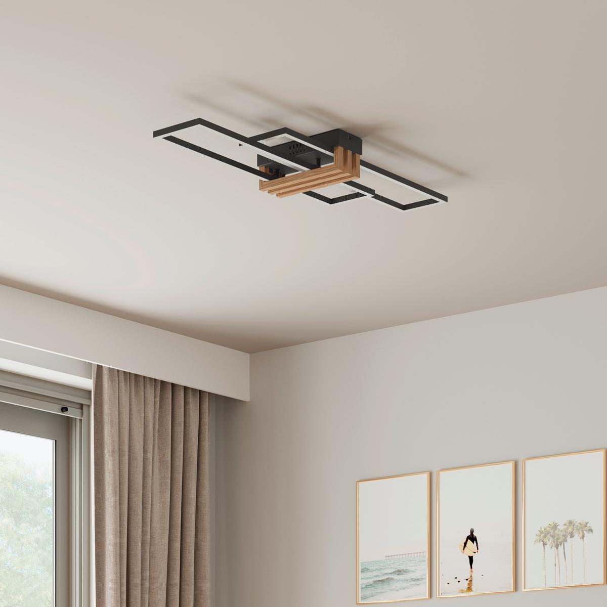 LAMPA SUFITOWA LED 67357D1 DAKARI I - czarny/opal, Design, tworzywo sztuczne/metal (80/23/8,6cm)