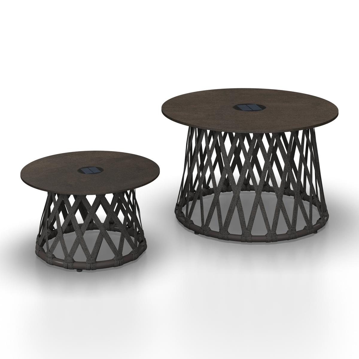 Loungegarnitur Elea Dunkelgrau Outdoorstoff/Metall +Abdeckung - Dunkelgrau/Anthrazit, MODERN, Textil/Stein (234/74/77cm) - Bessagi Garden